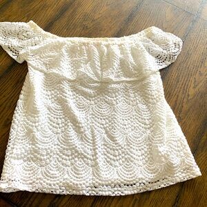 Women’s Lily Pulitzer Off the Shoulder Scalloped Lace Top